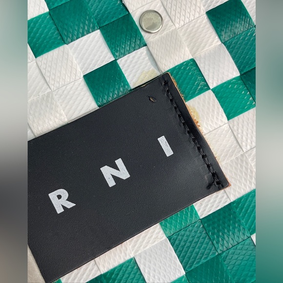 MARNI MARKET BASKET BAG IN white green WOVEN MATERIAL - Picture 9 of 9